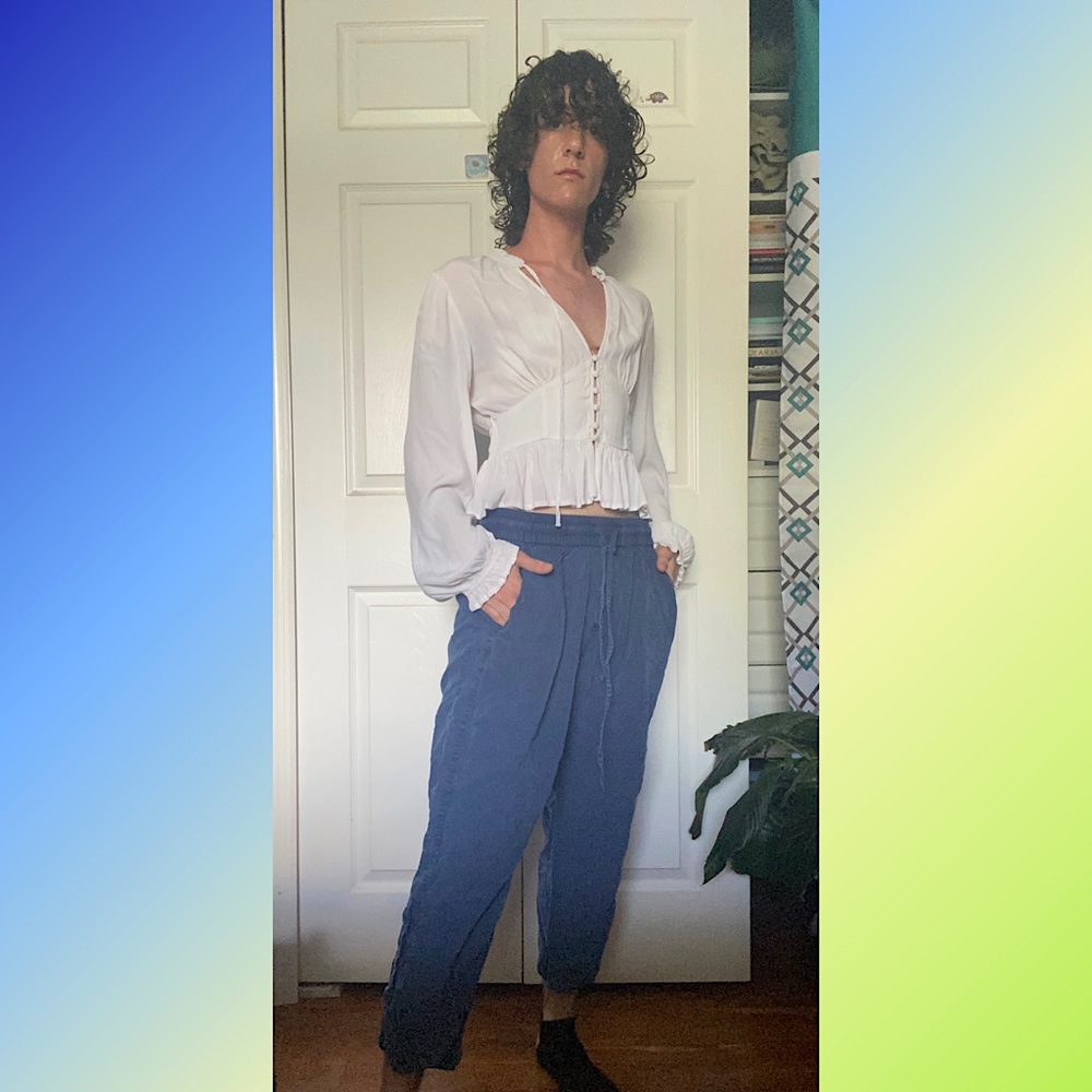 bobeau blue pants (L)